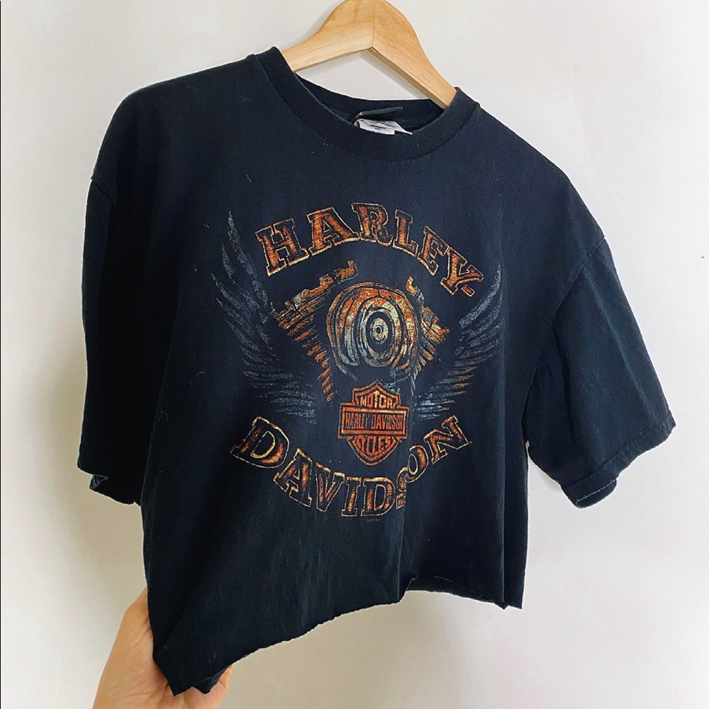 Harley Davidson custom crop top cut off sh… - Picture 1 of 8